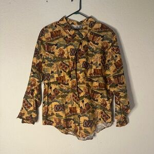 Vintage Women’s Panhandle Slim Multicolor Patterned Shirt